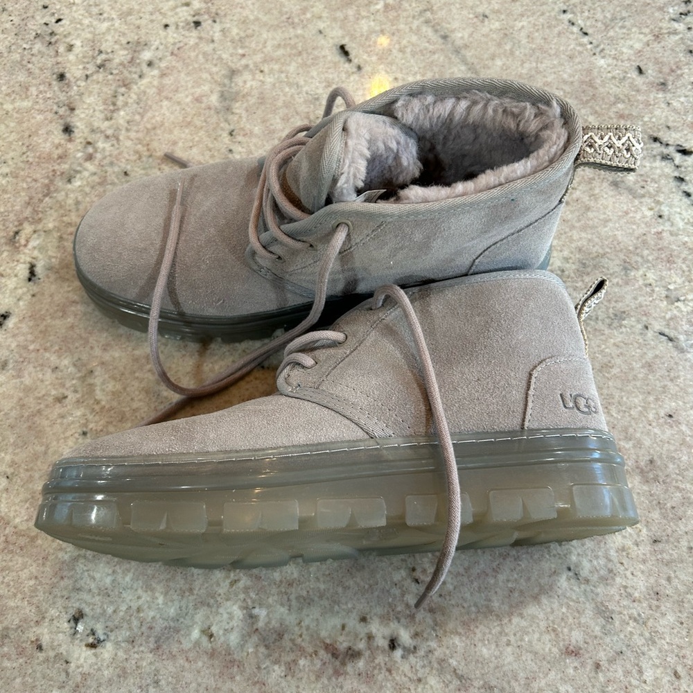 UGG Gray Suede Winter Boots with Plush Lining